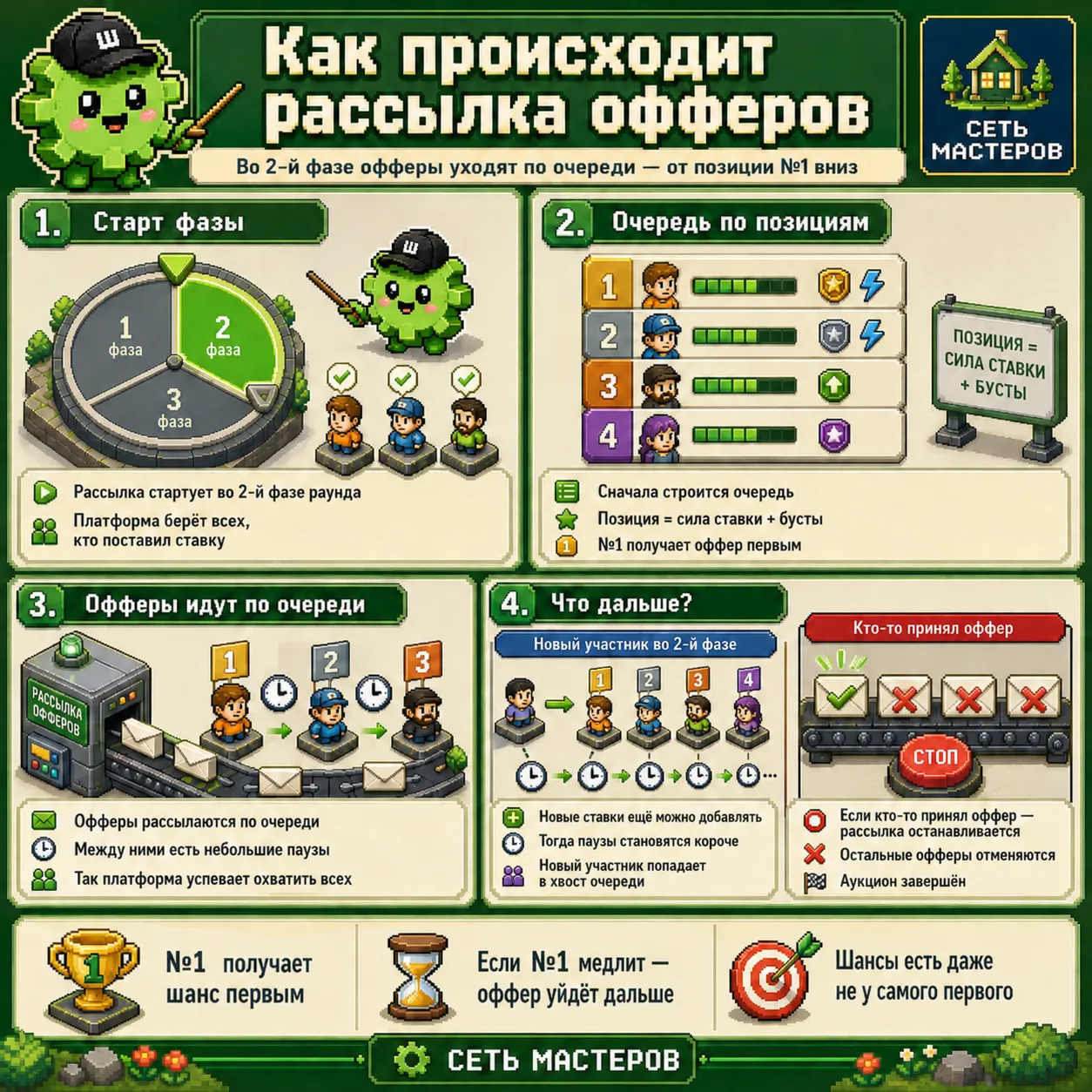 Как происходит рассылка офферов
