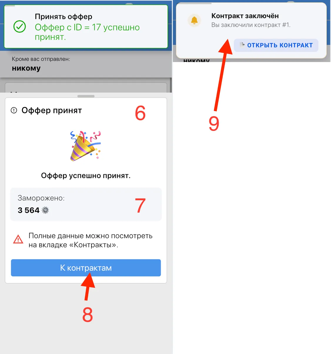 Каковы признаки того, что оффер отменён