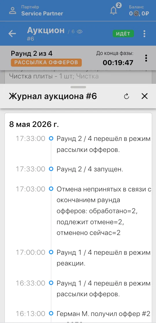 Карта аукциона